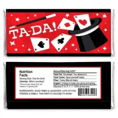 Big Dot of Happiness Ta-Da, Magic Show - Candy Bar Wrapper Magical Birthday Party Favors - Set of 24