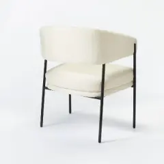 Rosemead Metal Frame and Rounded Back Faux Sherling Accent Chair Cream - Threshold&trade; designed with Studio McGee