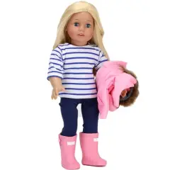 Sophia&rsquo;s Jacket, Leggings, T-Shirt, and Rain Boots for 18" Dolls