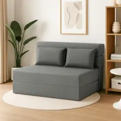 Sofa Bed Corduroy - Convertible Chair Bed, Futon Chair Sleeper, Folding Chair Bed for Living Room