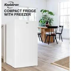 Koolatron Compact Fridge with Freezer, 3.2 cu ft, White