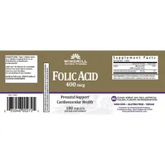 Windmill Folic Acid 400 mcg - 180 Tablets