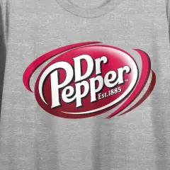 Dr. Pepper Classic Logo Women's Heather Gray Graphic Crop Tee