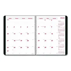 DuraFlex 14-Month Planner, 11 x 8.5, Black Cover, 14-Month: Dec 2025 to Jan 2027