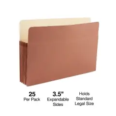 Staples File Pockets 3.5" Expansion Legal Size Brown 25/Box (1526ES) TR418319