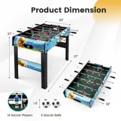 Infans 37 Inches Foosball Table with Removable Legs, 2 Balls and 2 Manual Scorers
