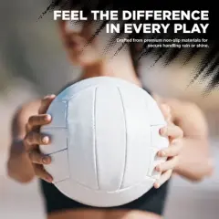 Lifeworks White All-Weather Volleyball, Non-Slip Grip, Balanced Weight, Weatherproof, Indoor/Outdoor for All Skill Levels