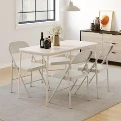 Folding Chairs 4 Pack, Sturdy metal frame supports up to 350 lbs Portable folding chairs ideal for dining, living, office, and outdoor events