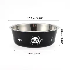 Unique Bargains Non-Skid Large Dog Bowl Panda Pattern1 Pc