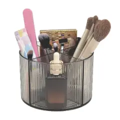 Trio Home Round Rotating 4 Compartment Cosmetic & Beauty Organizer, Brush Holder, Makeup, Jewelry, Office Accessories, Vanity Holder