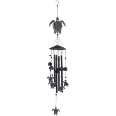 Dawhud Direct 32" H Black Sea Turtles Wind Chimes