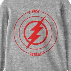 The Flash Movie Past To Future Circle Graphic Crew Neck Long Sleeve Athletic Heather Youth Tee