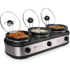TRU Triple Buffet Server, Three 2-1/2-Quart Removable Inserts