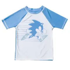 SEGA Sonic the Hedgehog Knuckles Tails Pullover Rash Guard and Swim Trunks Outfit Set Little Kid to Big Kid