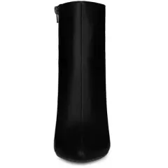 Perphy Women's Pointed Toe Zipper Block Heels Ankle Boots