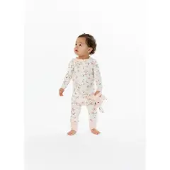 Sleep On It Infant Girls Cottage Blossom Zip-Front Coverall Pajama