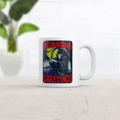 Crazy Dog Seasons Greetings Mug Funny Grim Reaper Graphic Coffee Cup-11oz
