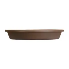 The HC Companies Non Fading 16 Inch Lightweight Durable Plastic Planter Saucer Tray for 14 Inch Classic Pot Container, Chocolate (4 Pack)