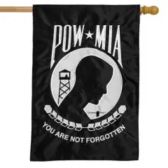 POW Applique & Embroidered House Flag POW/MIA Vietnam 28" x 40" Briarwood Lane
