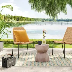 4pc Wicker Stack Armless Patio Dining Chairs Brown - Threshold&trade;