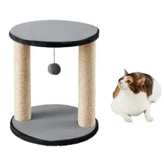 Two by Two Fayetteville - Gray Scratching Post Cat Furniture - 16.9 in. Tall