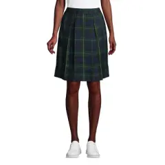 Lands' End School Uniform Women's Plaid Pleated Skort Top of Knee