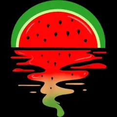 Women's Design By Humans Watermelon Vaporwave Sunset By MinShop Racerback Tank Top