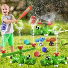 TITQWOP 4-in-1 Water Sprinkler Baseball Toy for Kids &ndash; 360&deg; Rotating Spray & Tee Ball Game &ndash; Outdoor Summer Backyard Fun for Boys & Girls