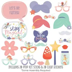 Big Dot of Happiness Let's Be Fairies - Fairy Garden Birthday Party Photo Booth Props Kit - 20 Count