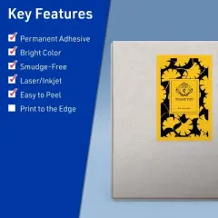 Avery Bright Yellow Paper Labels, 5.5" x 8.5" Rectangle