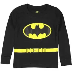 DC Comics Little Boys Batman Logo Dark Knight Costume Pajama Set Black