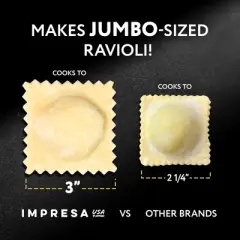 Impresa 2 Pack Jumbo Ravioli Maker Press, 2.5 Inches Ravioli Mold Set, Ravioli Cutter and Sealer Easily Makes 12 Ravioli