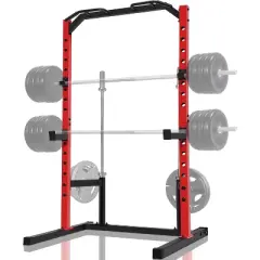 OPPSDECOR Multifunctional Squat Rack, Adjustable Power Cage Rack Stand with Wide & Narrow Pull up Bar, J-Hooks, Safety Spotter Arms for Home Gym