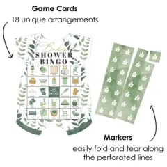 Big Dot of Happiness Boho Botanical Baby - Picture Bingo Cards and Markers - Greenery Baby Shower Shaped Bingo Game - Set of 18