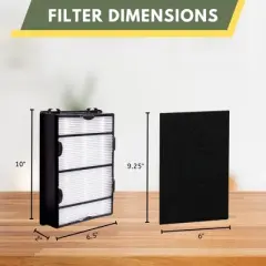 Nispira True HEPA (2) + Carbon Pre Filter Replacement (4) Compatible with Holmes Air Purifier HAPF600 HAPF600D HAPF600D-U2 Filter B
