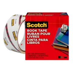 Scotch Book Tape, 1-1/2 in x 15 yd. Per Rolls, 3 Rolls