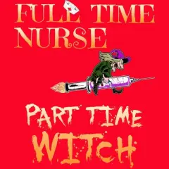 Women's Design By Humans Halloween Costume Full Time Nurse Part-Time Witch By TeeShirtMadness Racerback Tank Top