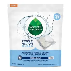 Seventh Generation Triple Action Clean Dishwasher Detergent Packets - 38ct