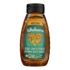 Wholesome Raw Unfiltered Organic White Honey 100% Pure - Case of 6/16 oz