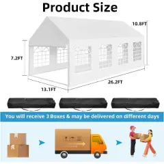 13 x 26 FT Outdoor Party Tent &ndash; Wedding Canopy, Patio & Camping Pavilion with Sidewalls & Storage Bags