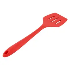 Unique Bargains Silicone Slotted Non Stick Heat Resistant Pancake Spatulas and Turners Red 1 Pc