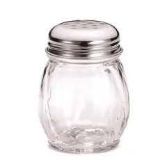 TableCraft Clear Glass/Steel Cheese/Spice Shaker 6 oz - Case of 12