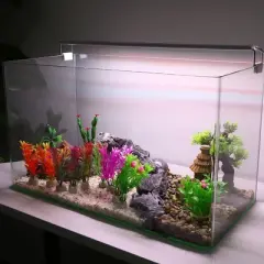 Unique Bargains Aquarium Plastic Plants Tree for Fish Tank Landscape Decoration 2 Pcs