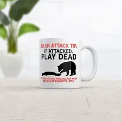 Crazy Dog Bear Attack Tip Mug Funny Sarcastic Animal Novelty Coffee Cup-11oz