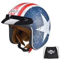 AHR RUN O5 Open Face Motorcycle Helmet DOT Approved Retro Pilot Helmet S/XL/XXL