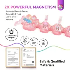 SAVILAND Pro Press-On Training Kit - 11 Stands w/40 Adhesive Balls & Magnets Salon System.(Cranberry)