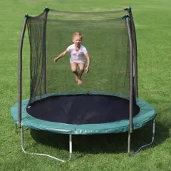 Skywalker Trampolines SWTC811 8-Foot Round Outdoor Backyard Kids Trampoline with Safety Enclosure Net, Green