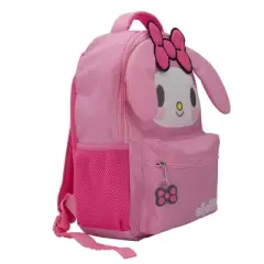 Hello Kitty My Melody Backpack for Girls, Sanrio Kawaii Bookbag, 16 Inch Anime School Bag with 3D Features,