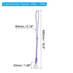 Unique Bargains Keys Whistle ID Card Holder Badge Lanyards with Rotatable Clasps 18.9"