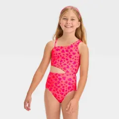 Girls' Leopard Spot Printed One Piece Swimsuit Set - Cat & Jack&trade; Pink